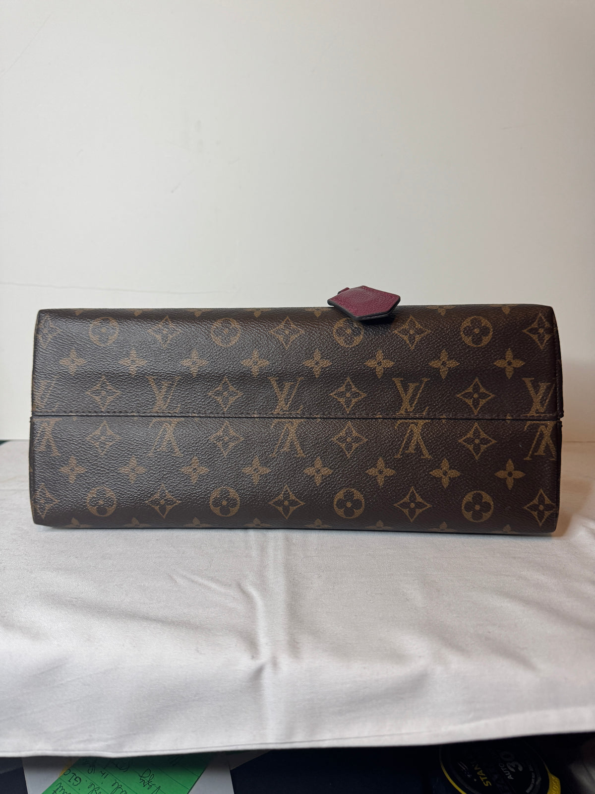 Louis Vuitton Monogram Top Handle Bag with Burgundy Trim