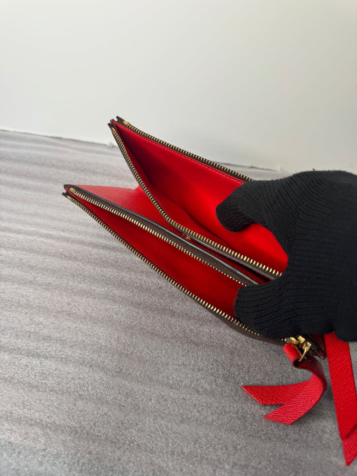 Louis Vuitton Monogram Adel Double-Zip Wallet with Red Interior