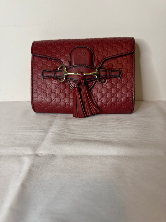Gucci Microguccissima Mini Emily Chain Shoulder Bag – Red