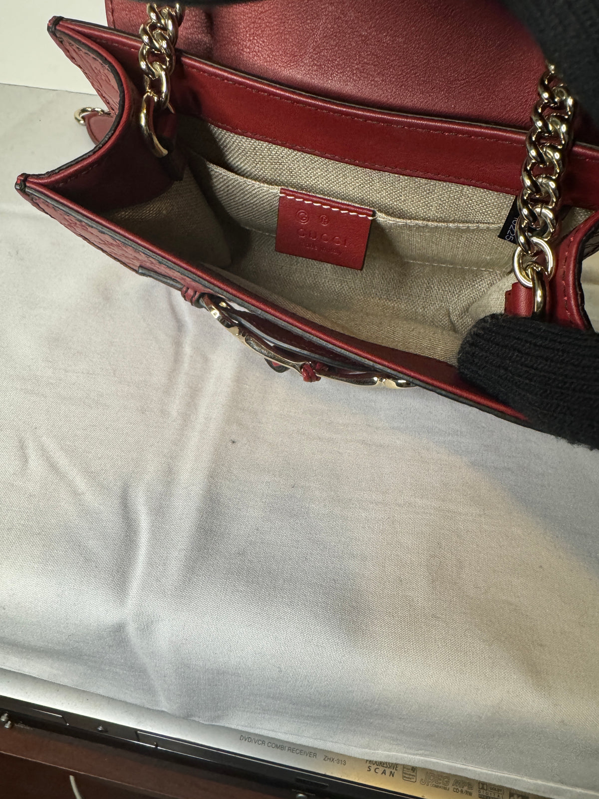 Gucci Microguccissima Mini Emily Chain Shoulder Bag – Red