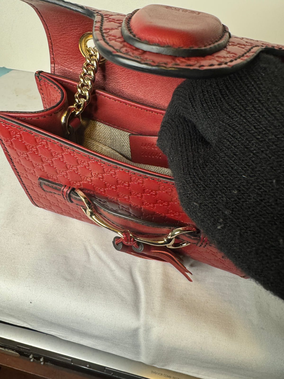 Gucci Microguccissima Mini Emily Chain Shoulder Bag – Red