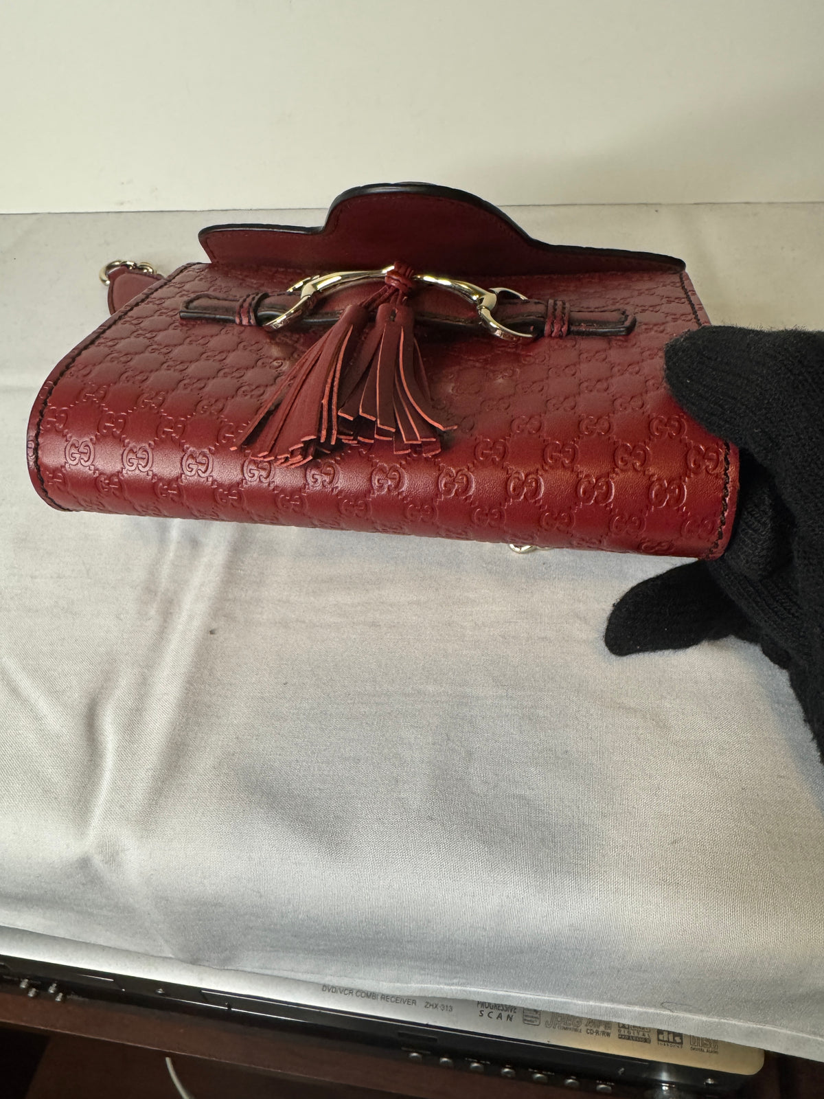 Gucci Microguccissima Mini Emily Chain Shoulder Bag – Red