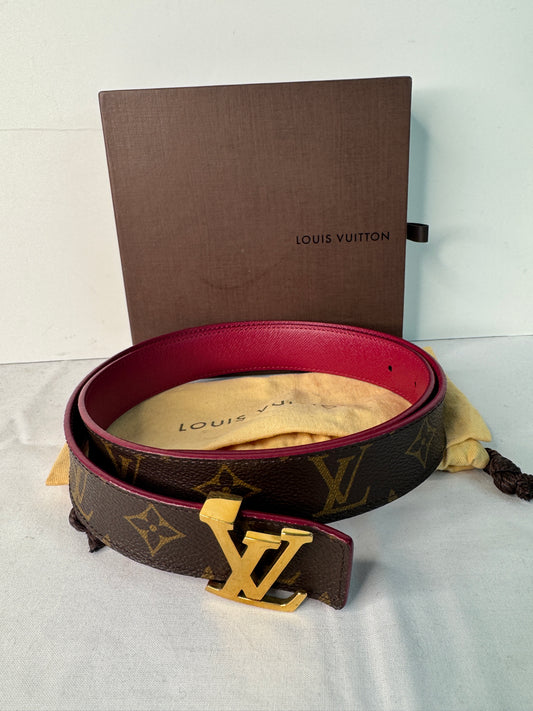 LV Initiales Reversible Belt 75 30 Coquelicot Monogram 30mm