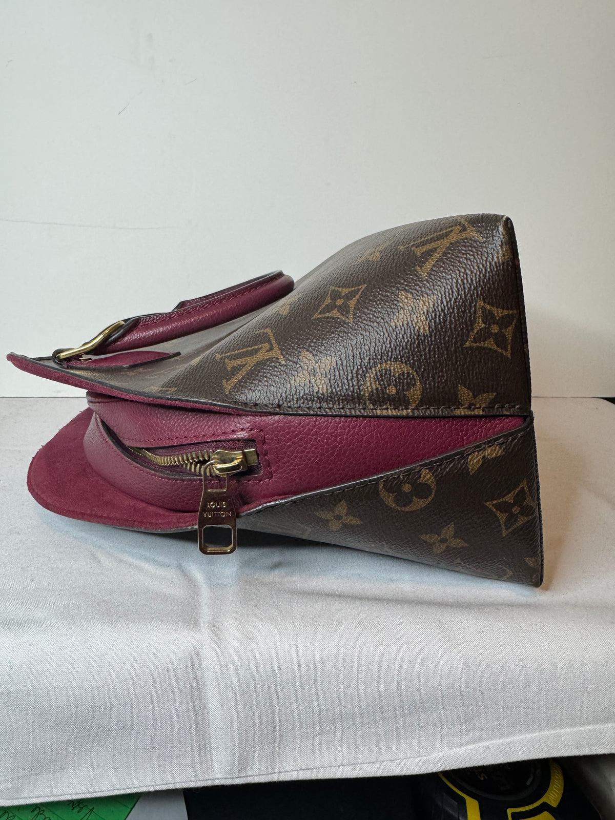 Louis Vuitton Monogram Top Handle Bag with Burgundy Trim