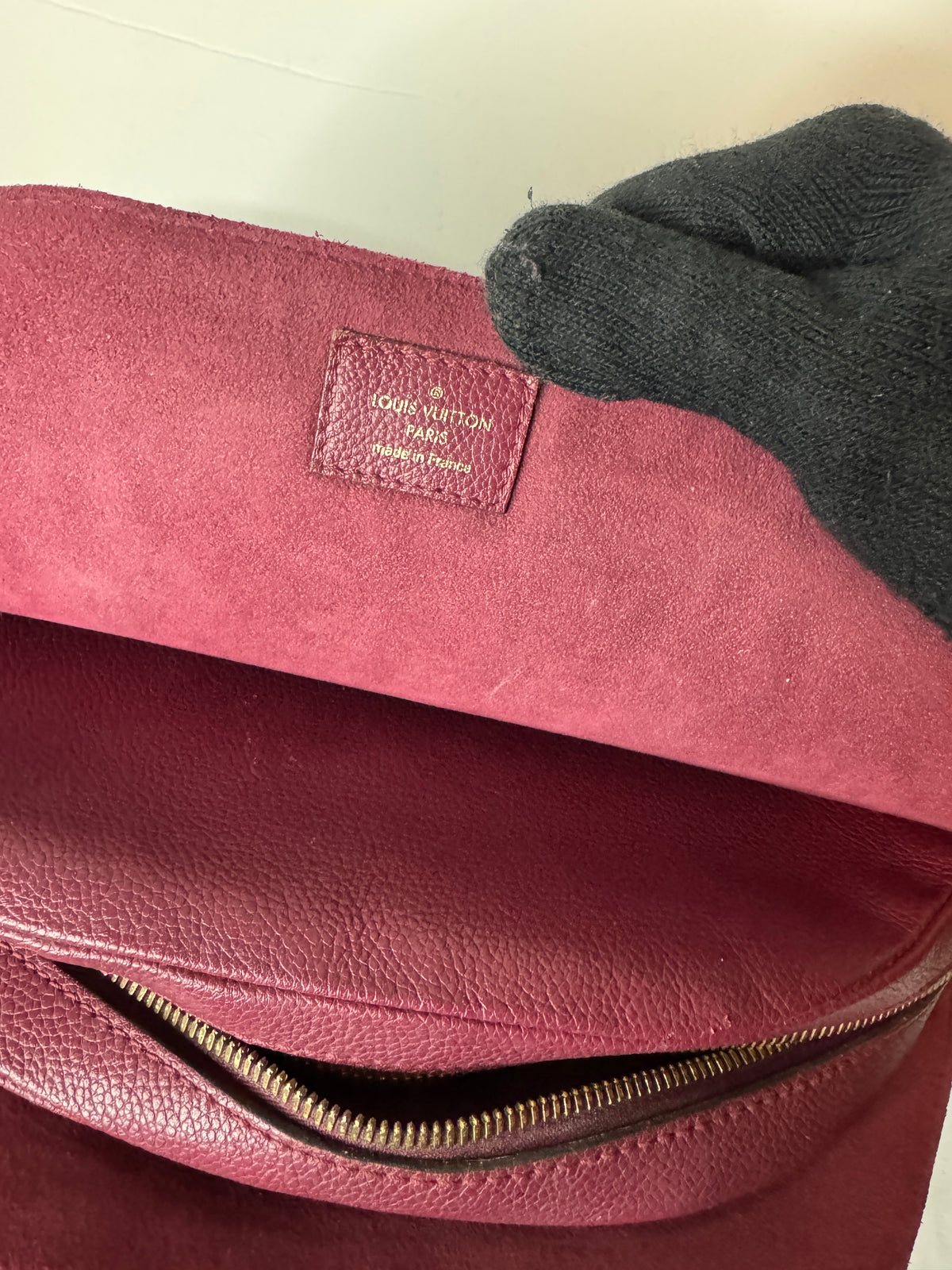 Louis Vuitton Monogram Top Handle Bag with Burgundy Trim