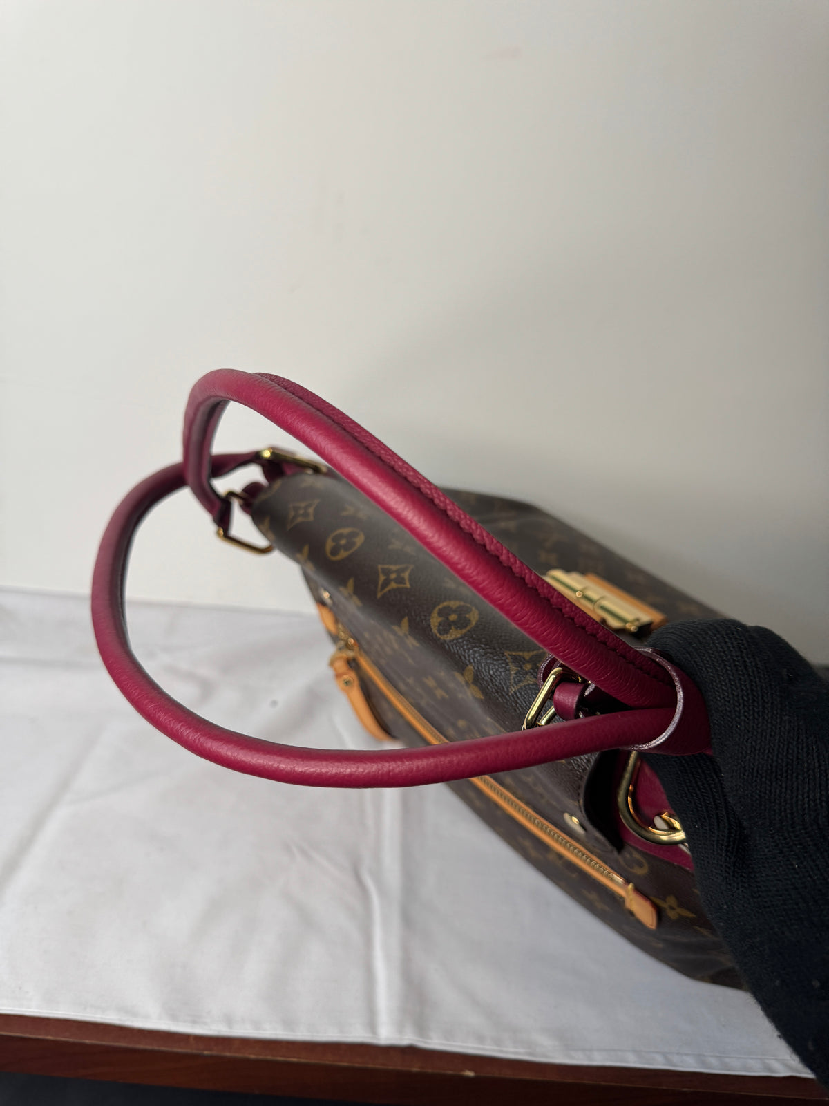 Louis Vuitton Monogram Shoulder Bag with Burgundy Trim ( Olympic Auror)
