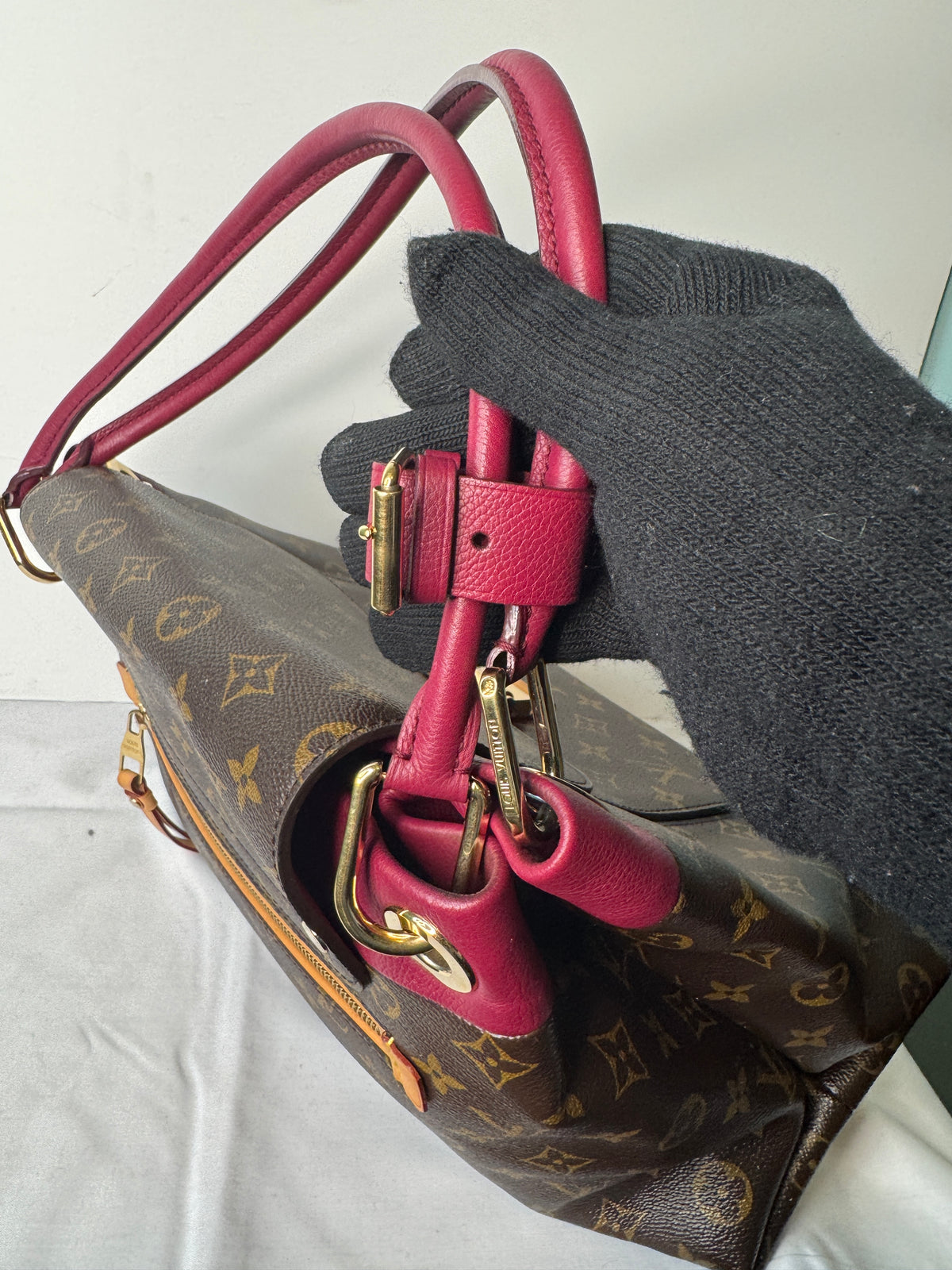 Louis Vuitton Monogram Shoulder Bag with Burgundy Trim ( Olympic Auror)