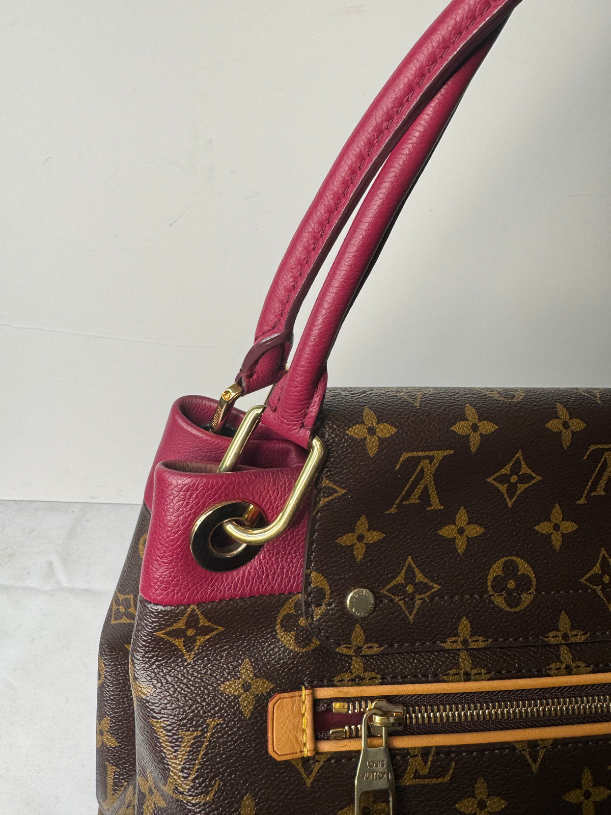 Louis Vuitton Monogram Shoulder Bag with Burgundy Trim ( Olympic Auror)