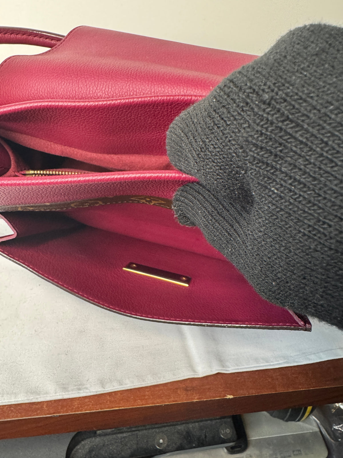 Louis Vuitton Monogram Shoulder Bag with Burgundy Trim ( Olympic Auror)