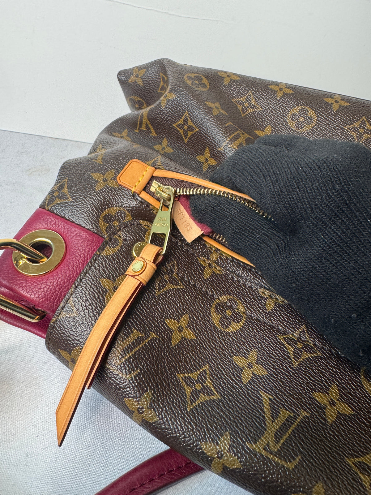 Louis Vuitton Monogram Shoulder Bag with Burgundy Trim ( Olympic Auror)