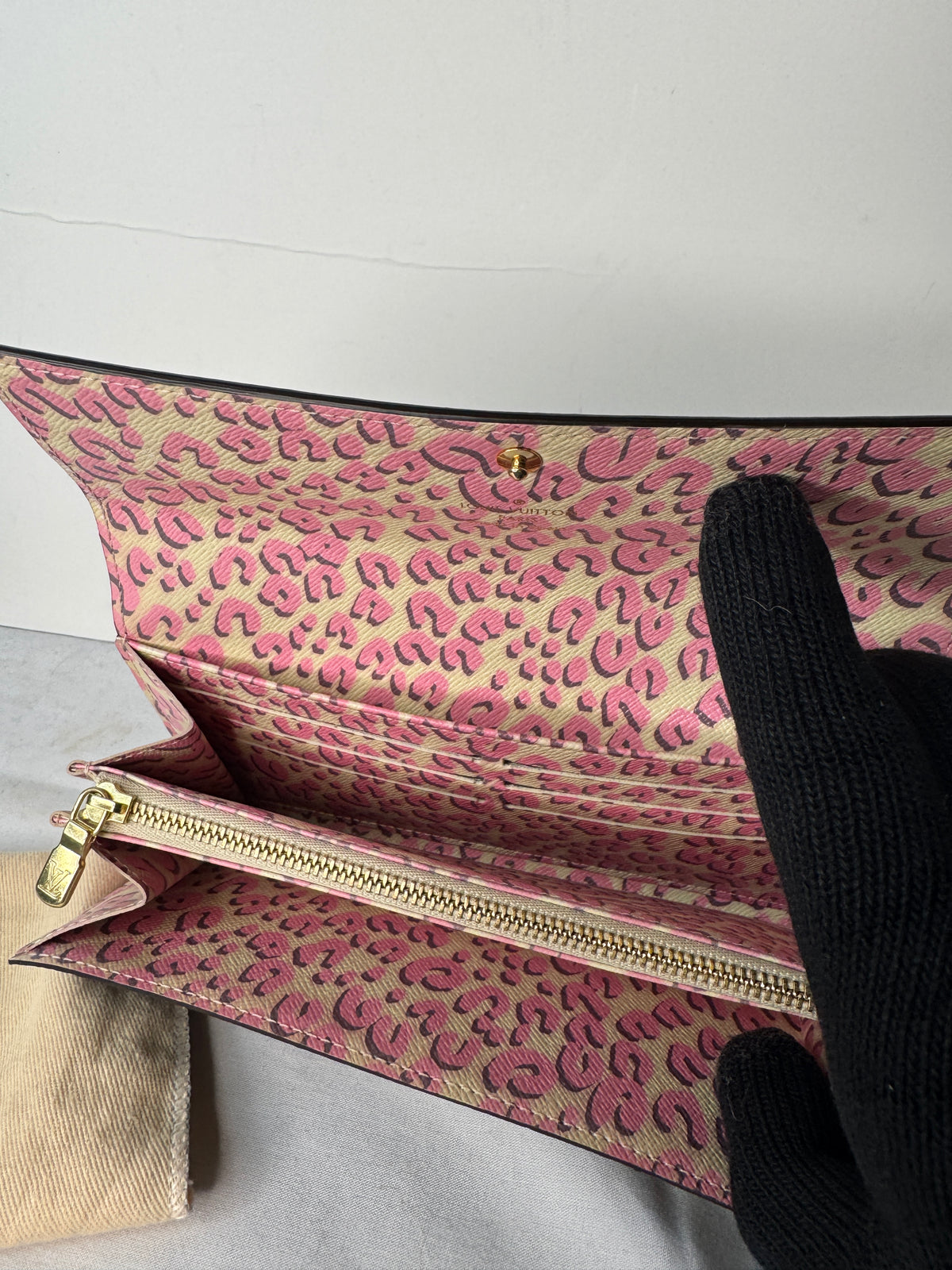 Louis Vuitton Monogram Long Wallet with Pink Leopard Print Interior Stephen Sprouce