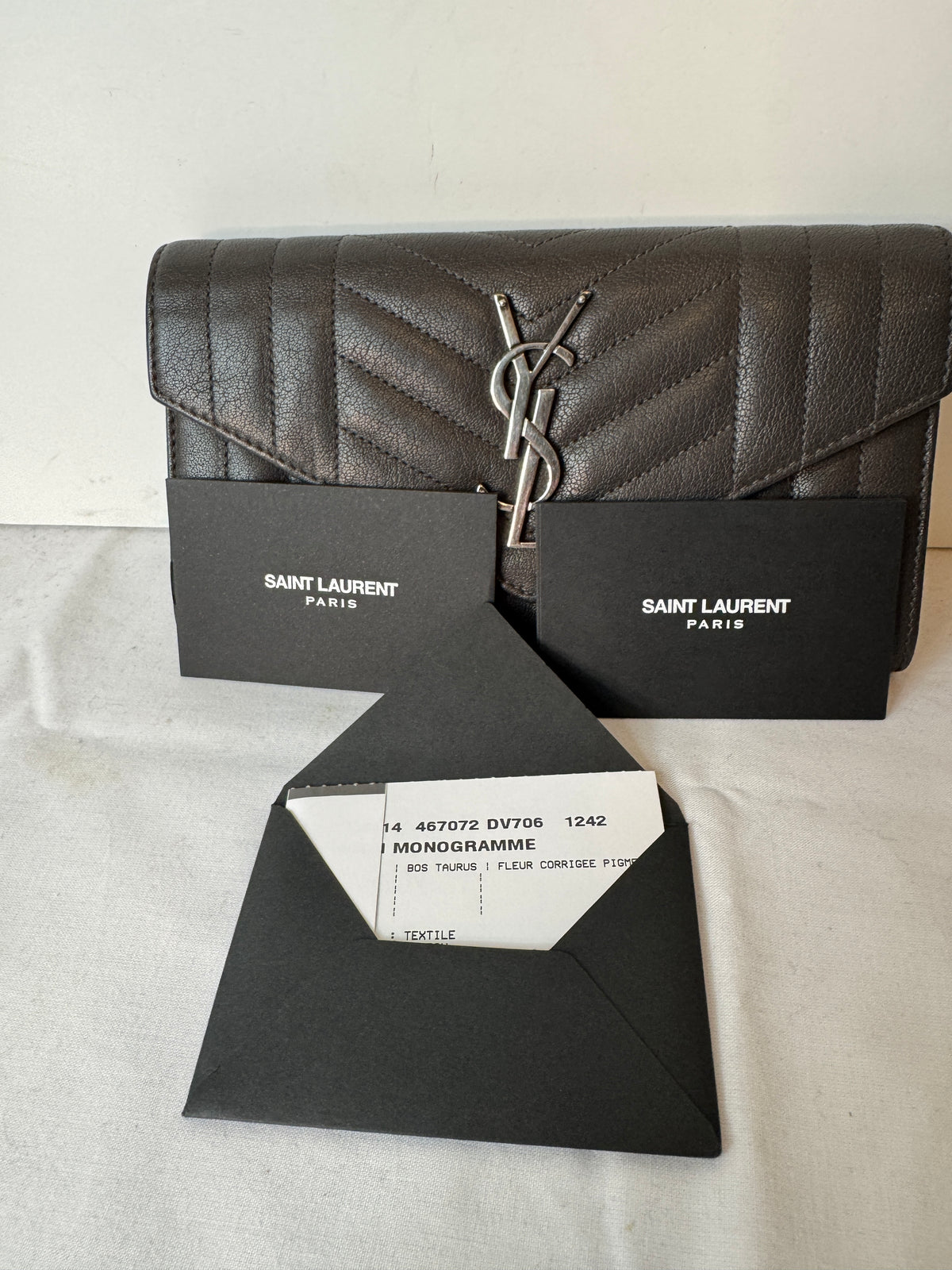Saint Laurent Monogram Chevron Envelope Wallet