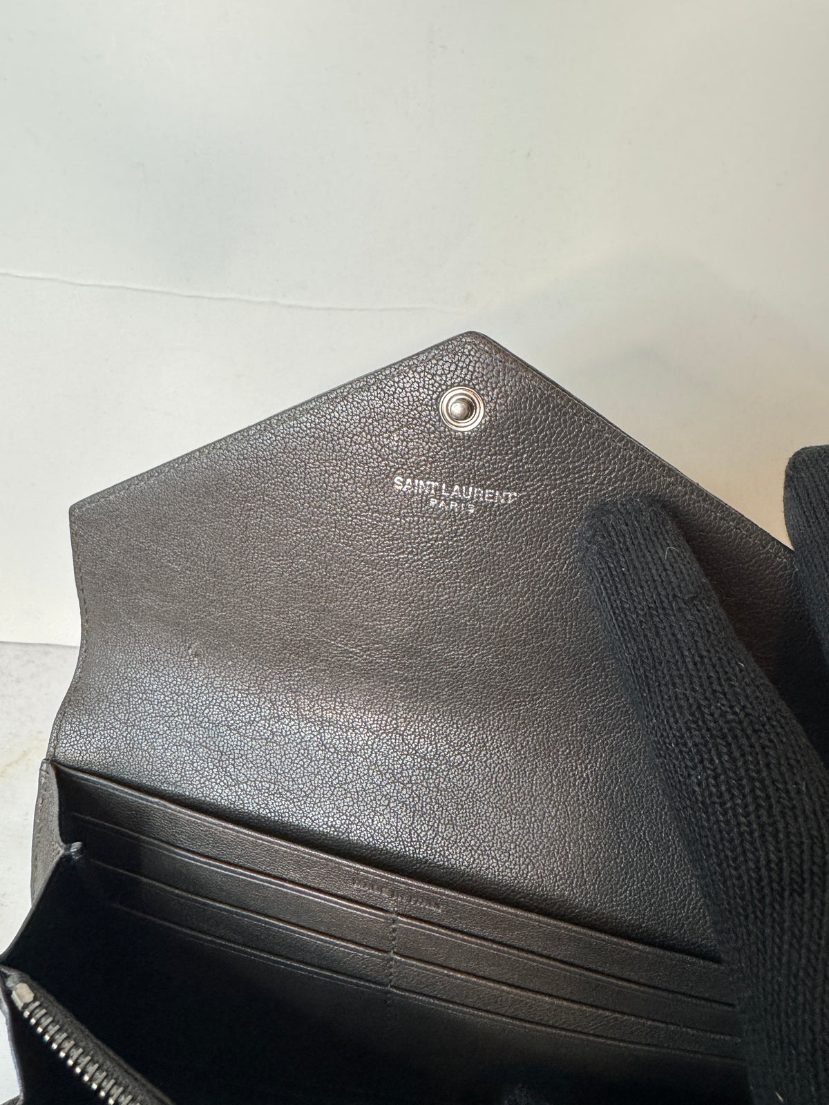 Saint Laurent Monogram Chevron Envelope Wallet