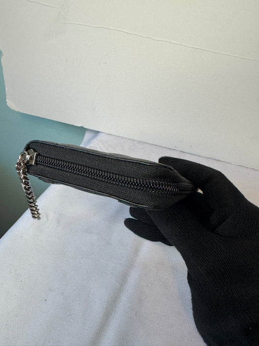 Chanel Black Quilted CC Zip-Around Wallet