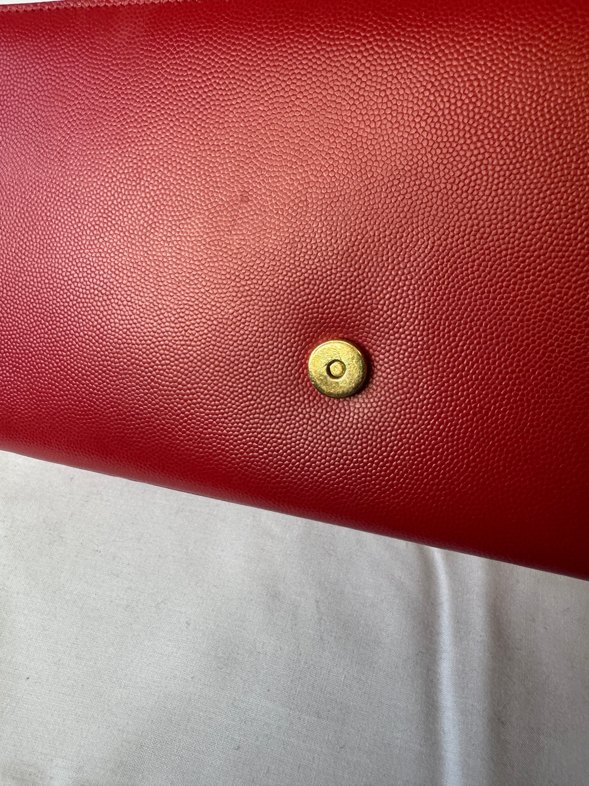 Saint Laurent Red Monogram Chain Shoulder Bag