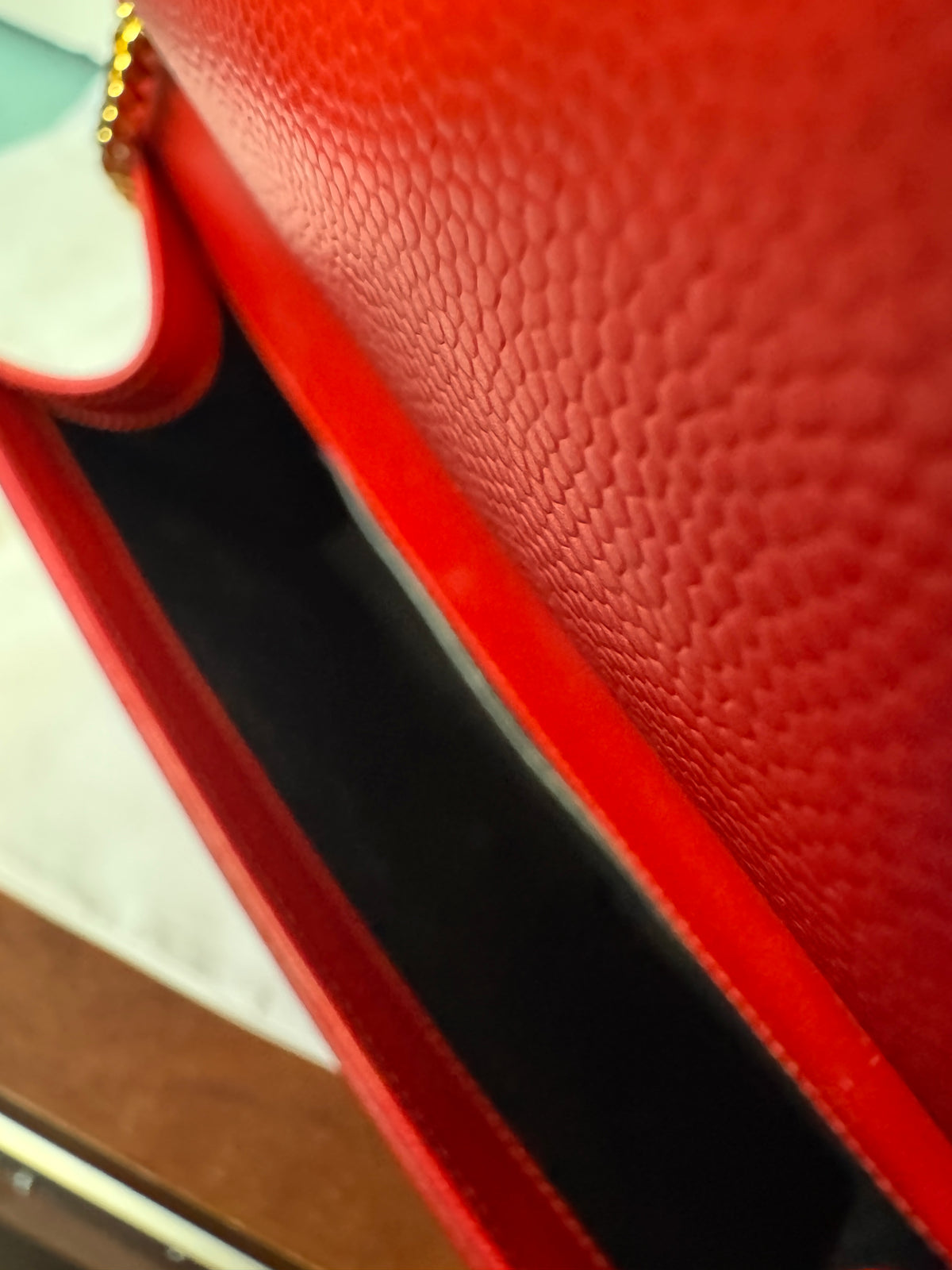 Saint Laurent Red Monogram Chain Shoulder Bag