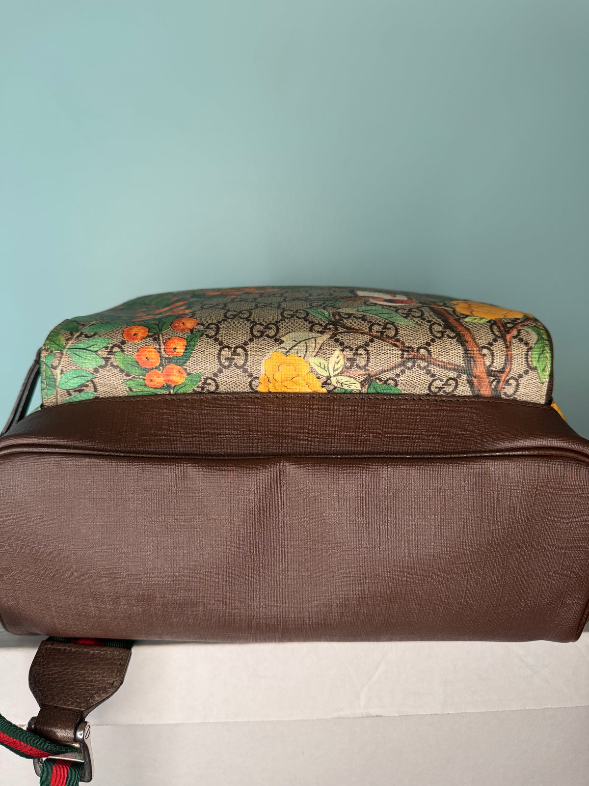 Gucci GG Monogram Bird & Floral Print Backpack
