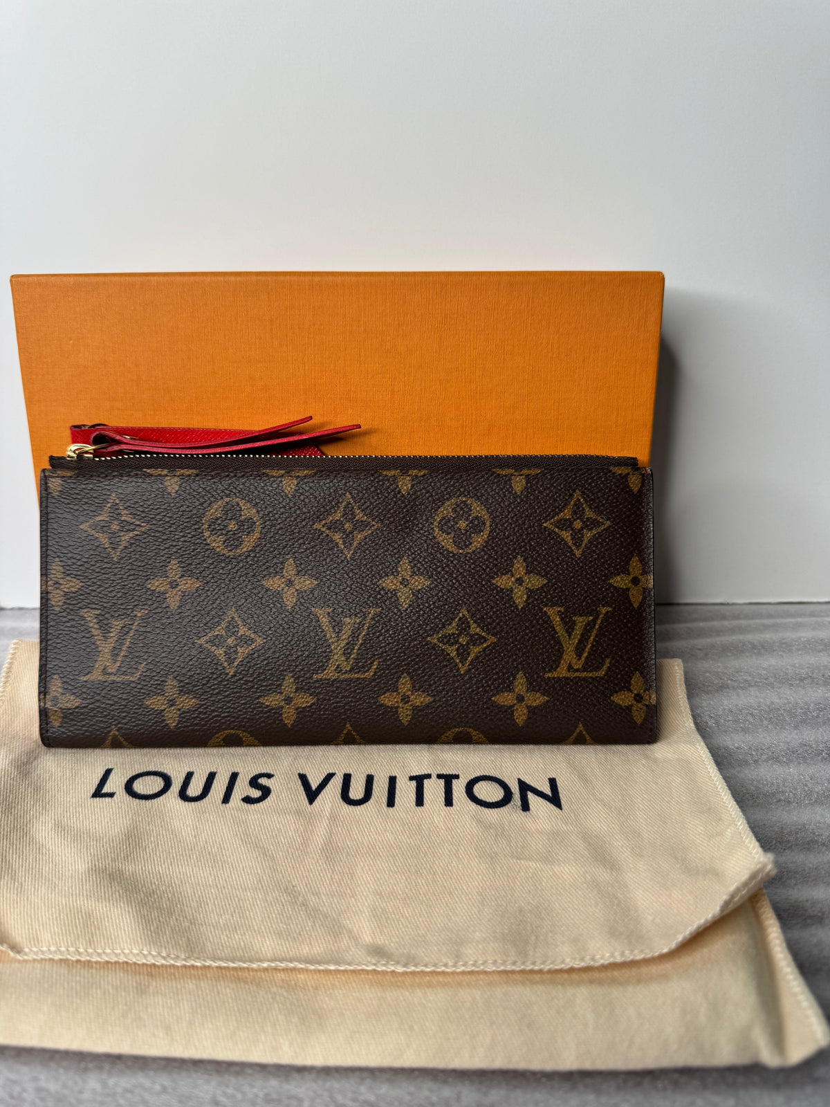 Louis Vuitton Monogram Adel Double-Zip Wallet with Red Interior