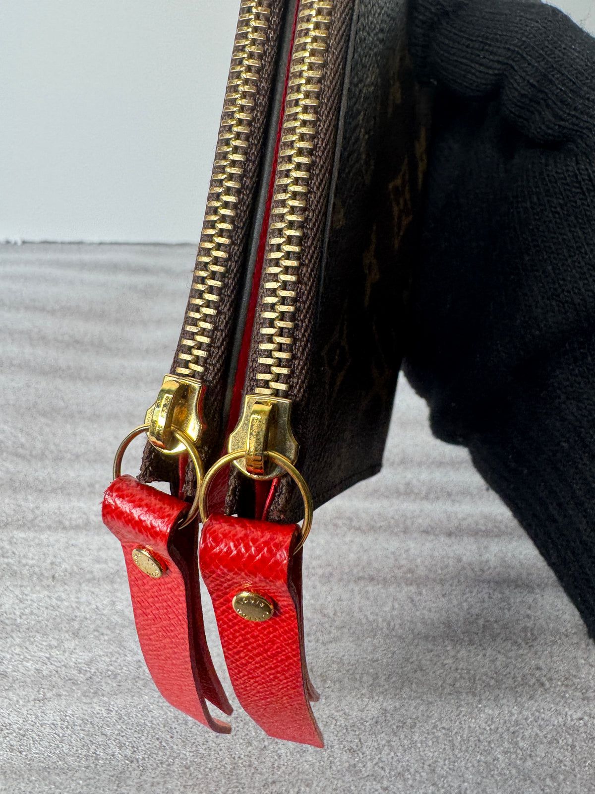 Louis Vuitton Monogram Adel Double-Zip Wallet with Red Interior