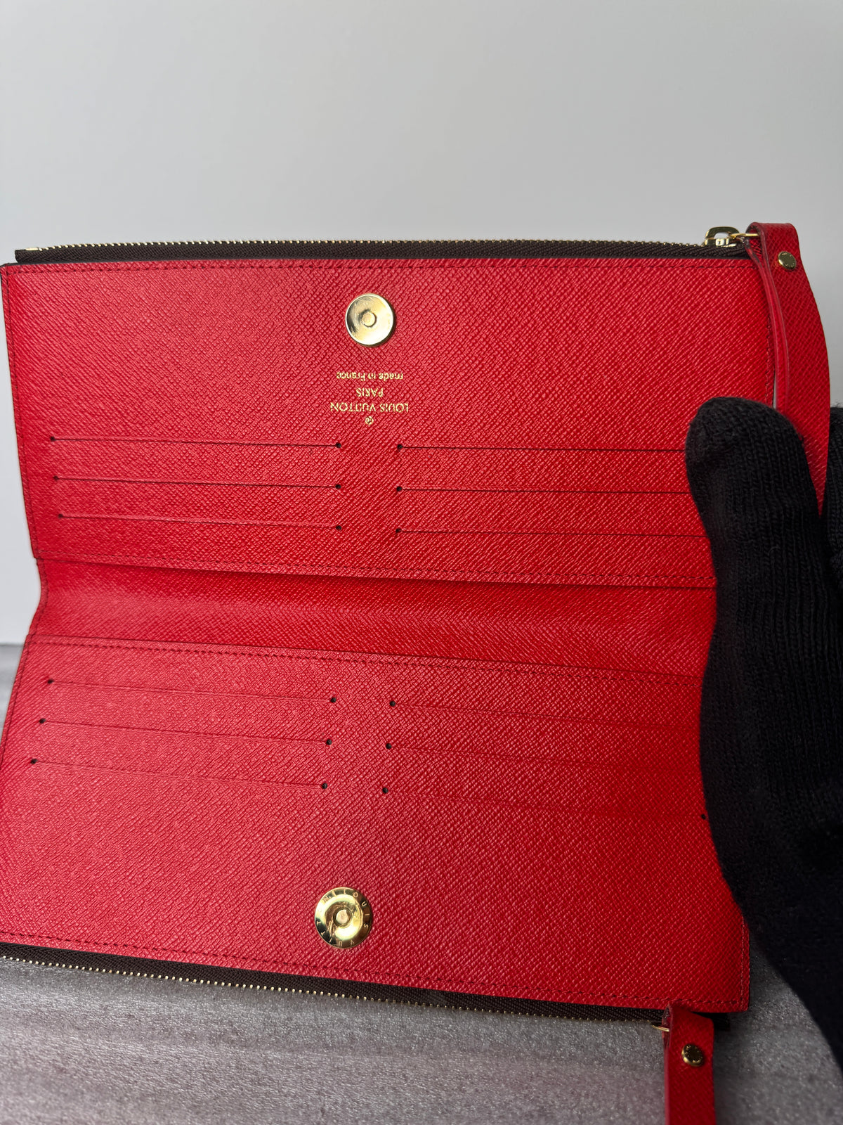 Louis Vuitton Monogram Adel Double-Zip Wallet with Red Interior