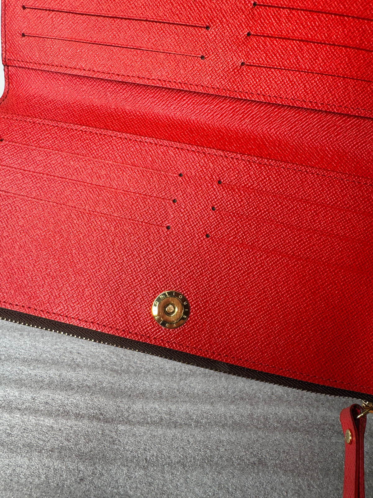 Louis Vuitton Monogram Adel Double-Zip Wallet with Red Interior