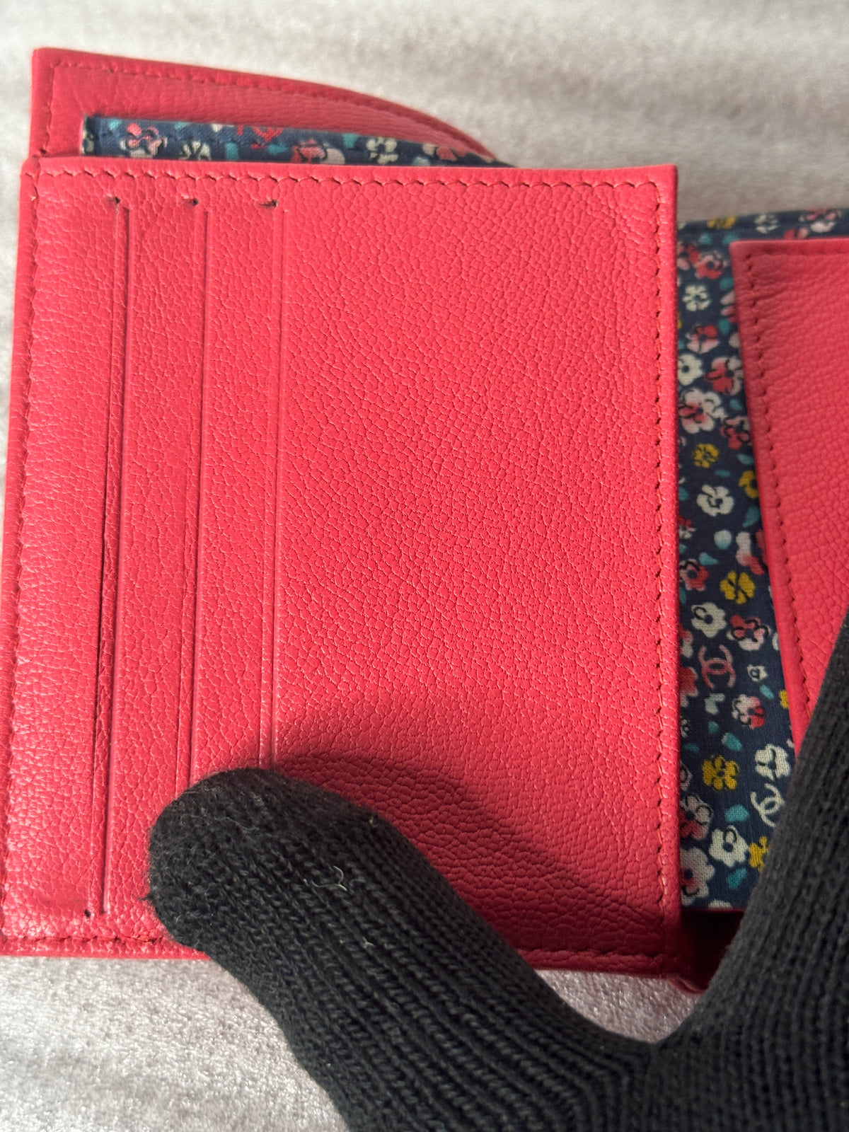 Inside wallet bill compartment