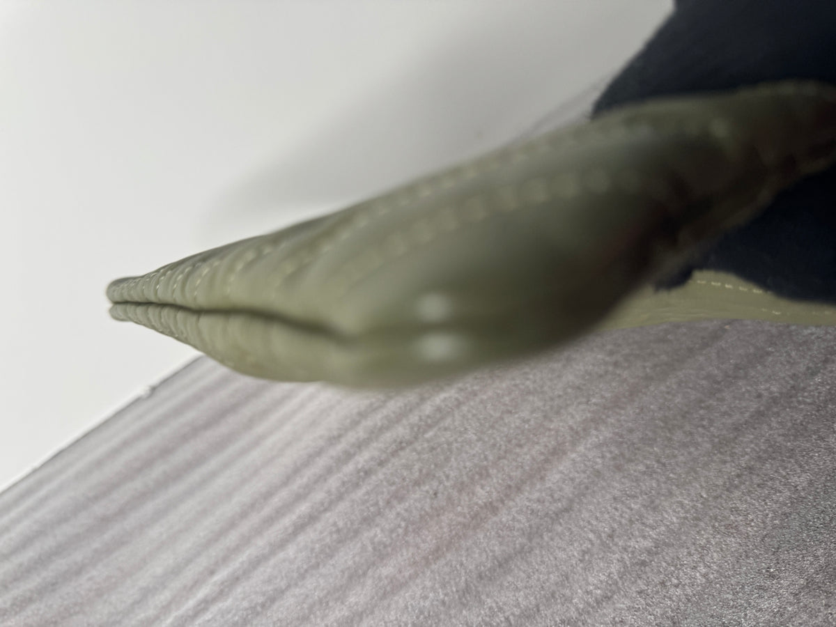 Chanel Olive Green Chevron Quilted Zip Pouch